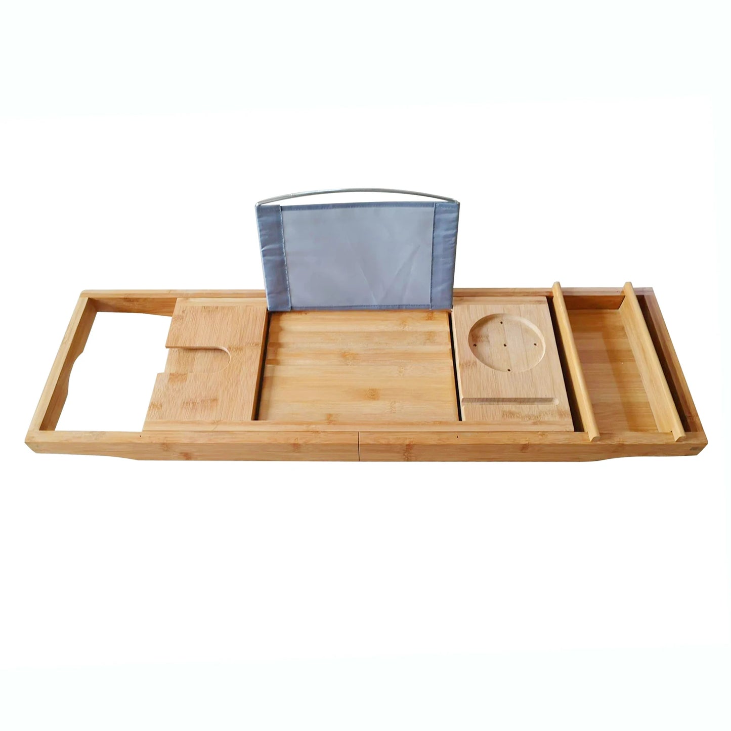 Bamboo Bathtub Tray Caddy Over Tub Shelf Organizer