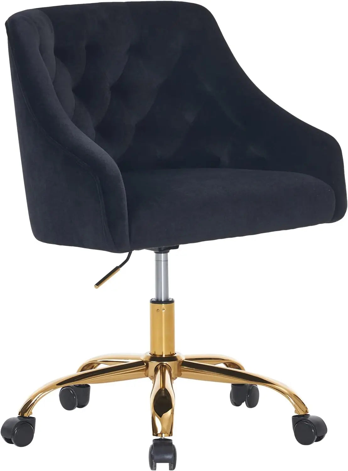 Modern Velvet Office Desk Chair Height Adjustable Mid Back