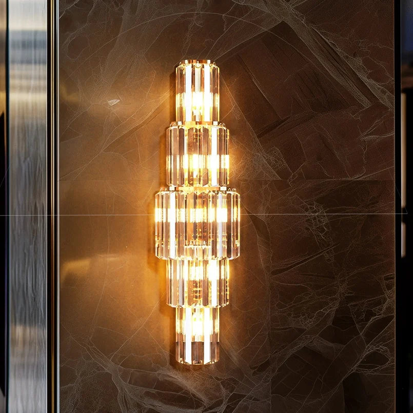 Crystal Wall Lamp 3 Layer Sconce Light E14 Led Modern