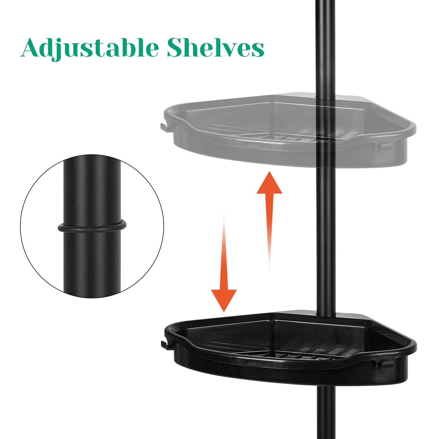 HobbyLane 4-Tier Telescopic Corner Shower Organizer Rack