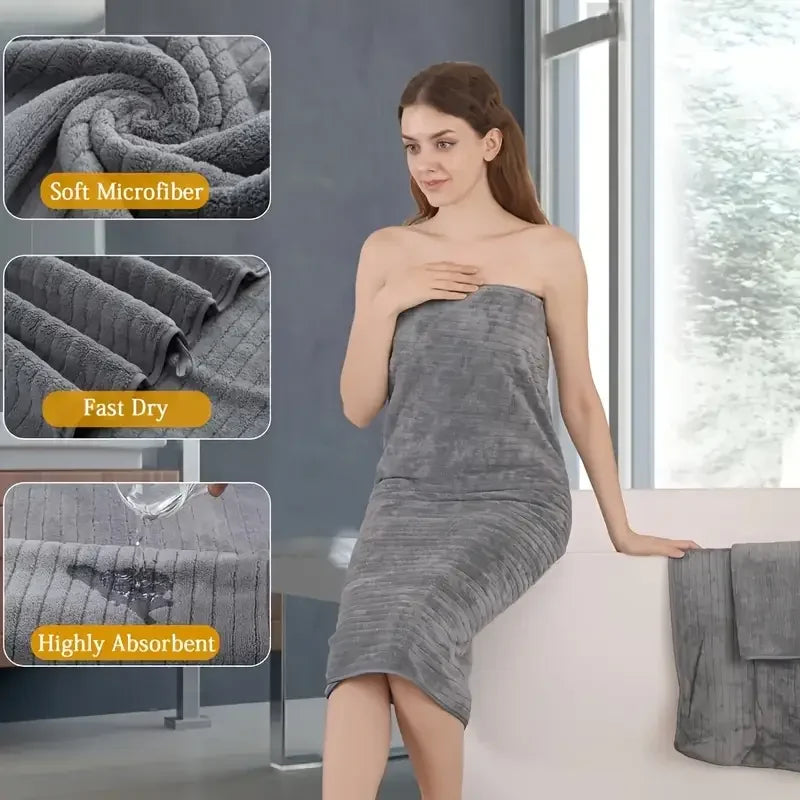 Oversized Bath Towels Set Ultra Soft Microfiber Absorbent