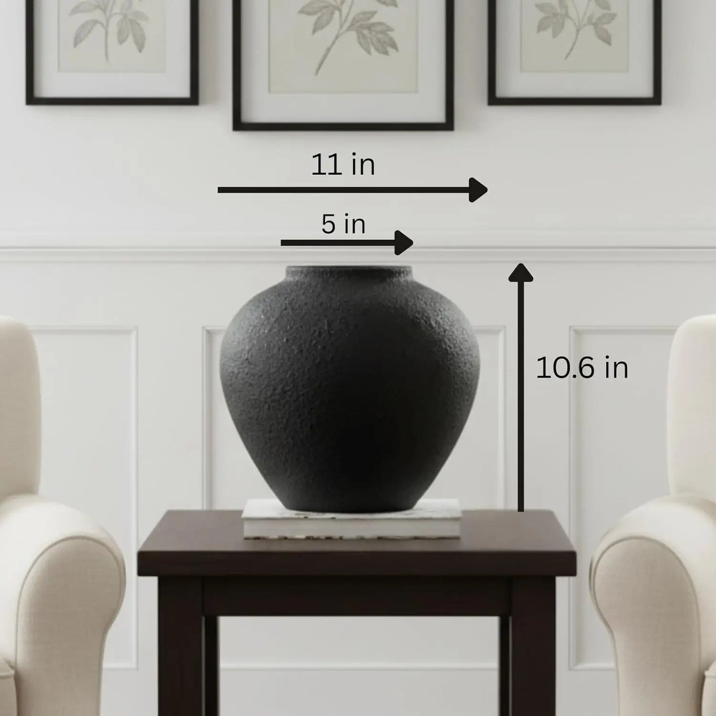 Round Vase With Rustic Modern Farmhouse Centerpiece