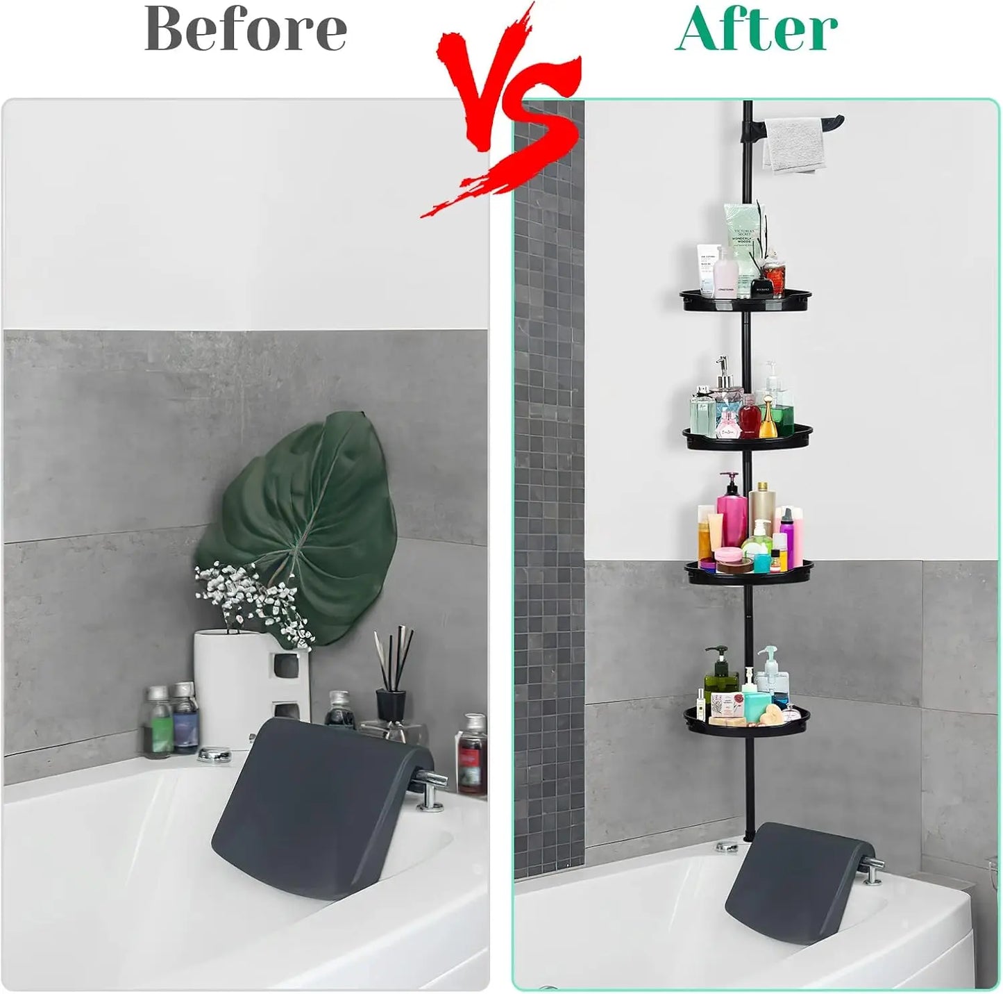 HobbyLane 4-Tier Telescopic Corner Shower Organizer Rack