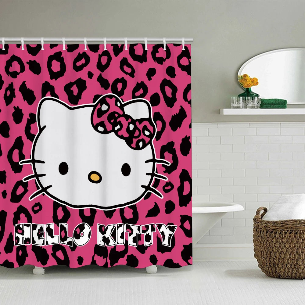 Minisocraft Hello Kitty Bathroom Four-Piece Set Waterproof Shower Curtain