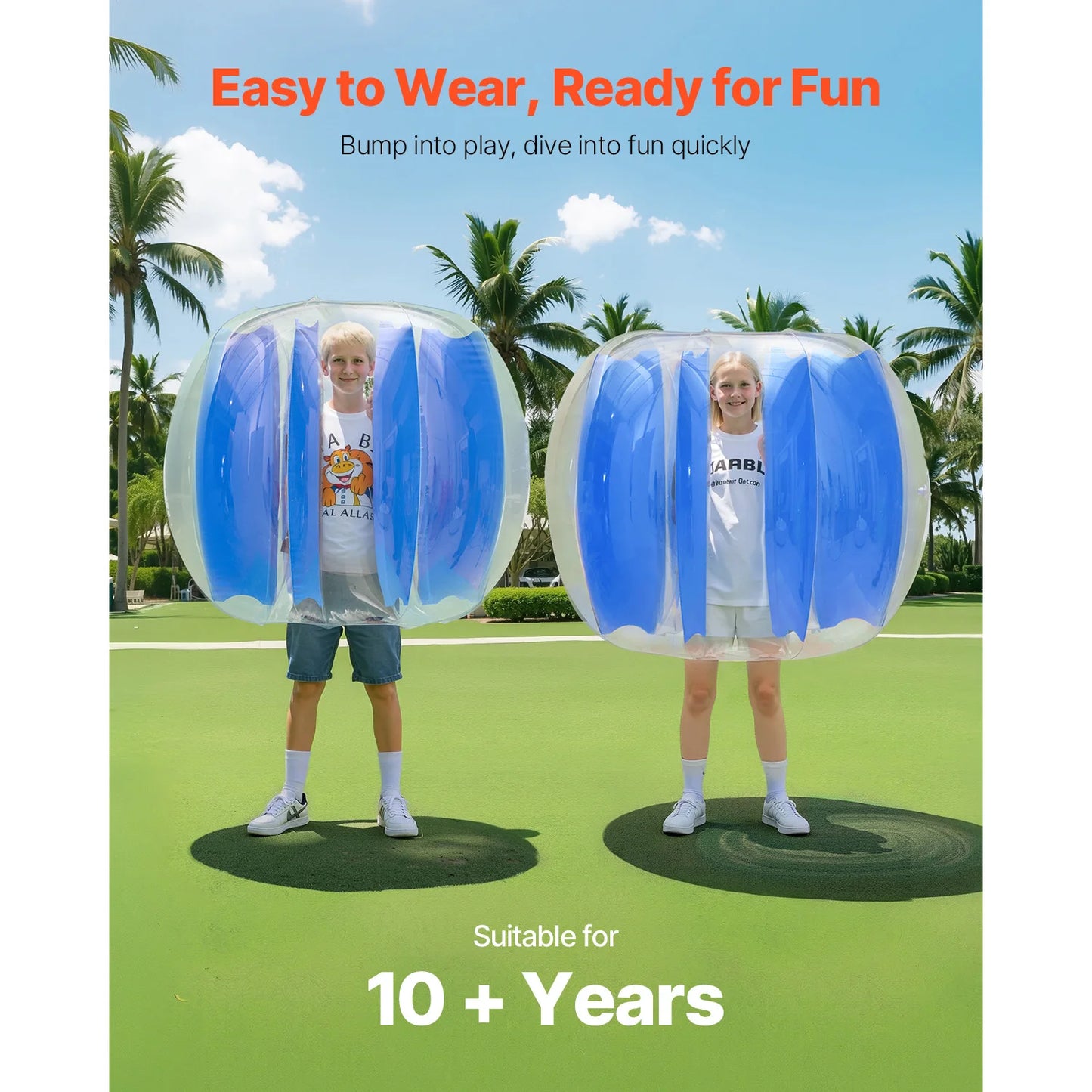 SucceBuy Inflatable Bumper Balls 1-Pack 4FT/1.2M Body Sumo Zorb Ball Durable Thick PVC Human Hamster Bubble Knocker for Outdoor