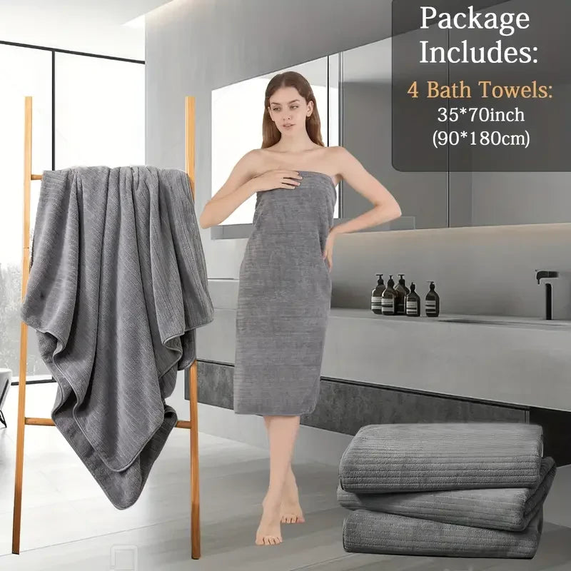 Oversized Bath Towels Set Ultra Soft Microfiber Absorbent