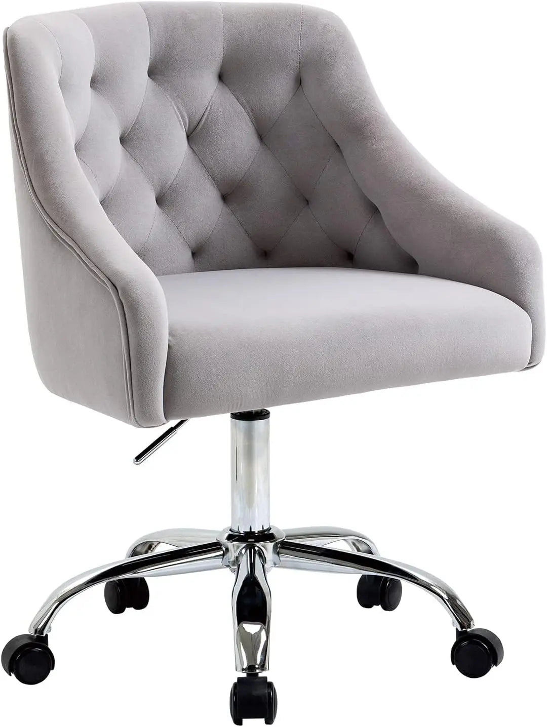 Modern Velvet Office Desk Chair Height Adjustable Mid Back