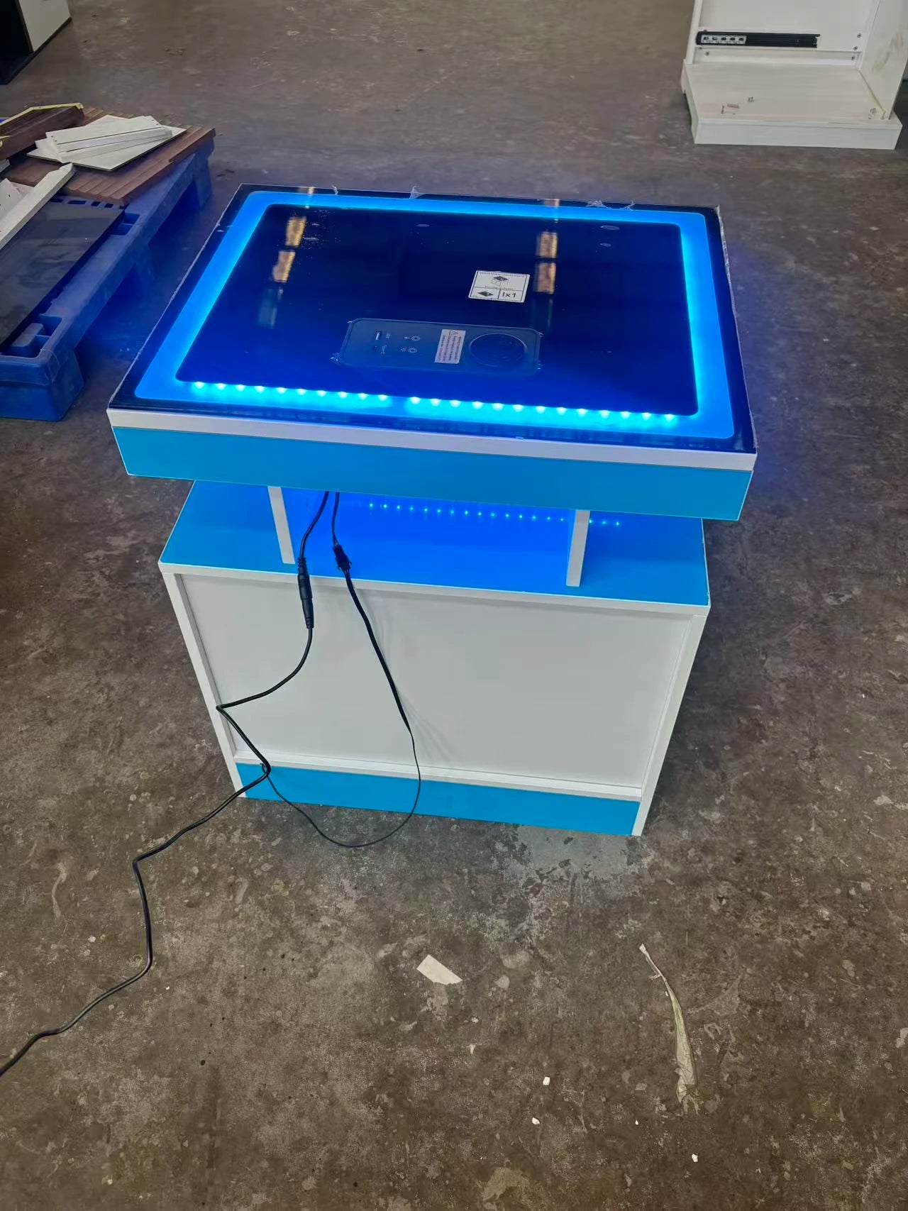 JDPAG LED Nightstand With Wireless Charging And Two Drawers