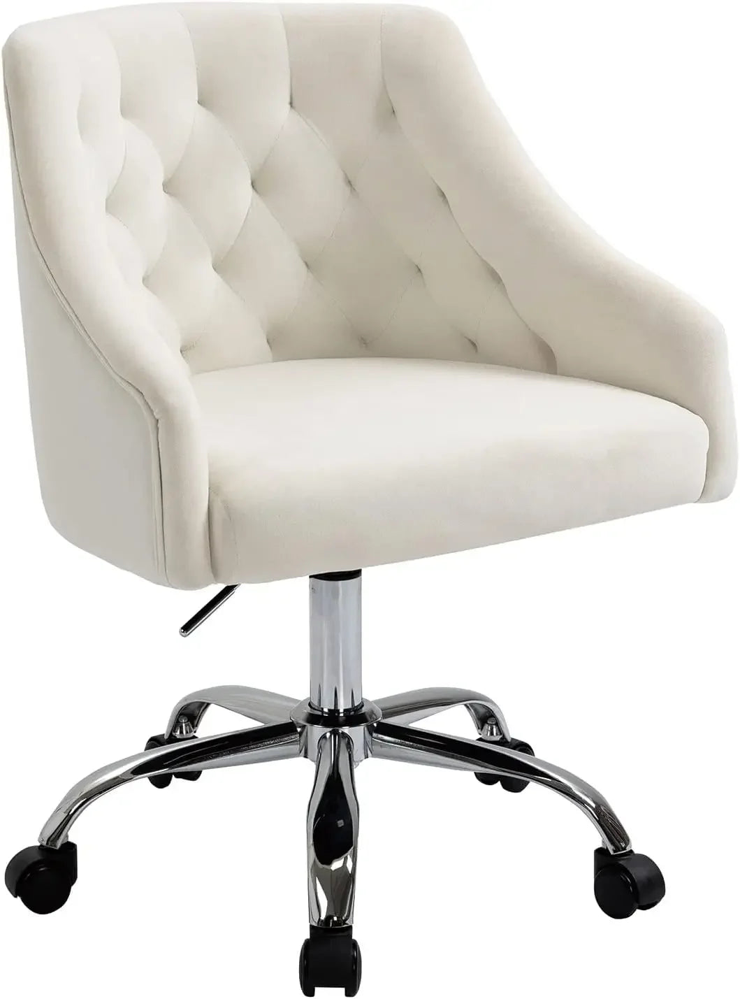Modern Velvet Office Desk Chair Height Adjustable Mid Back