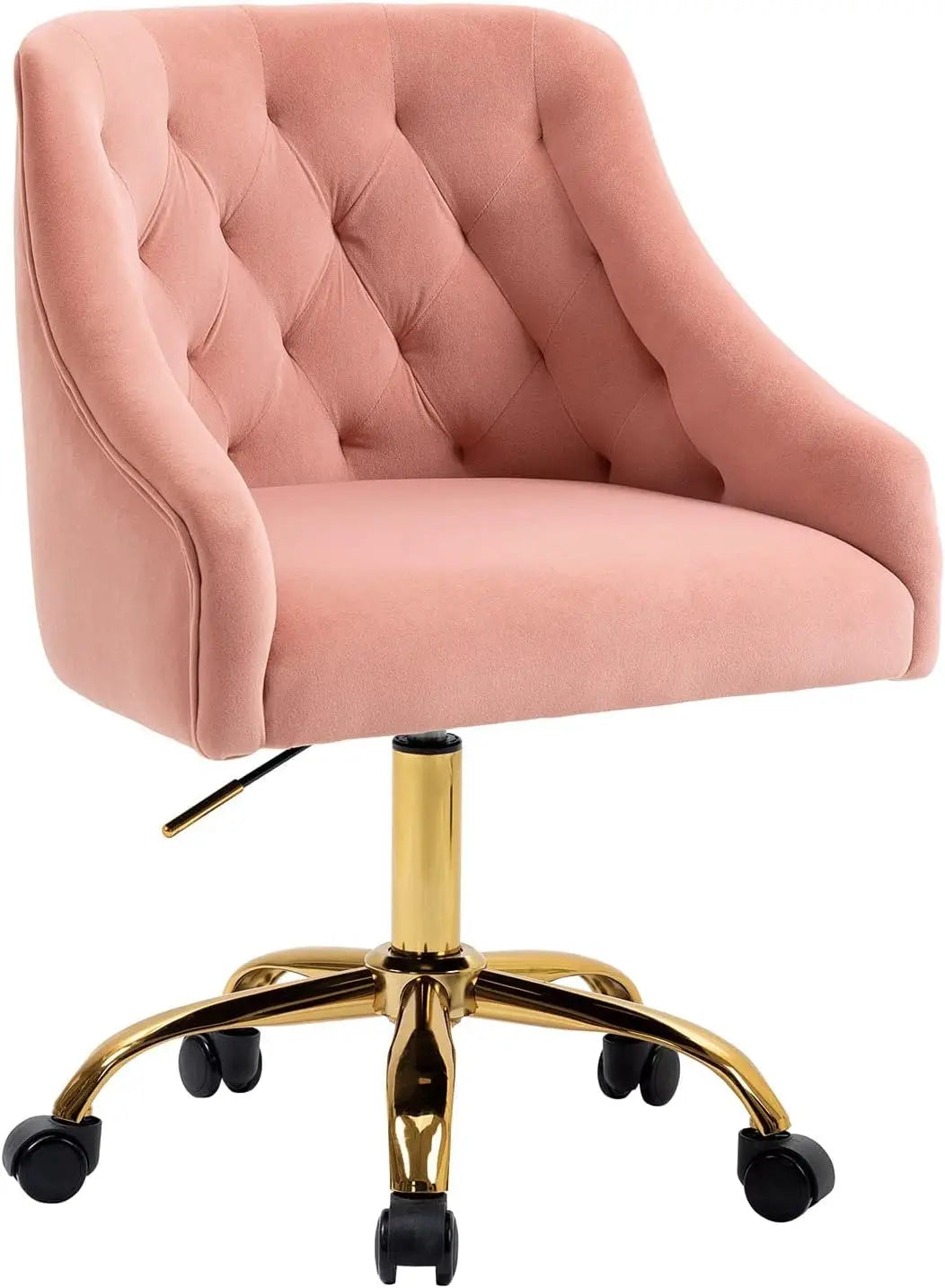 Modern Velvet Office Desk Chair Height Adjustable Mid Back