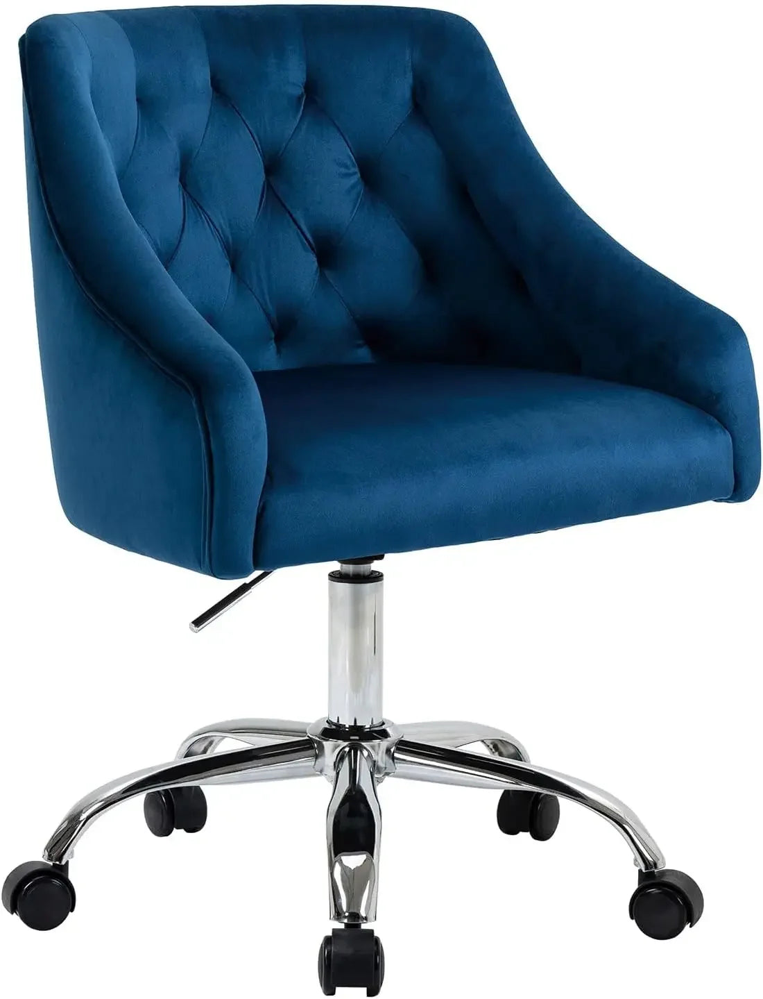 Modern Velvet Office Desk Chair Height Adjustable Mid Back