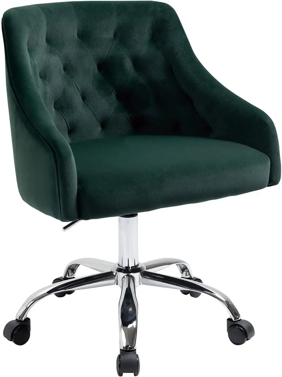 Modern Velvet Office Desk Chair Height Adjustable Mid Back
