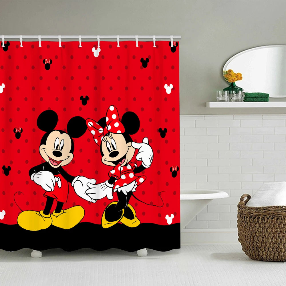 MINISOCraft Disney Mickey Mouse Bathroom Four Piece Kit With Shower Curtain