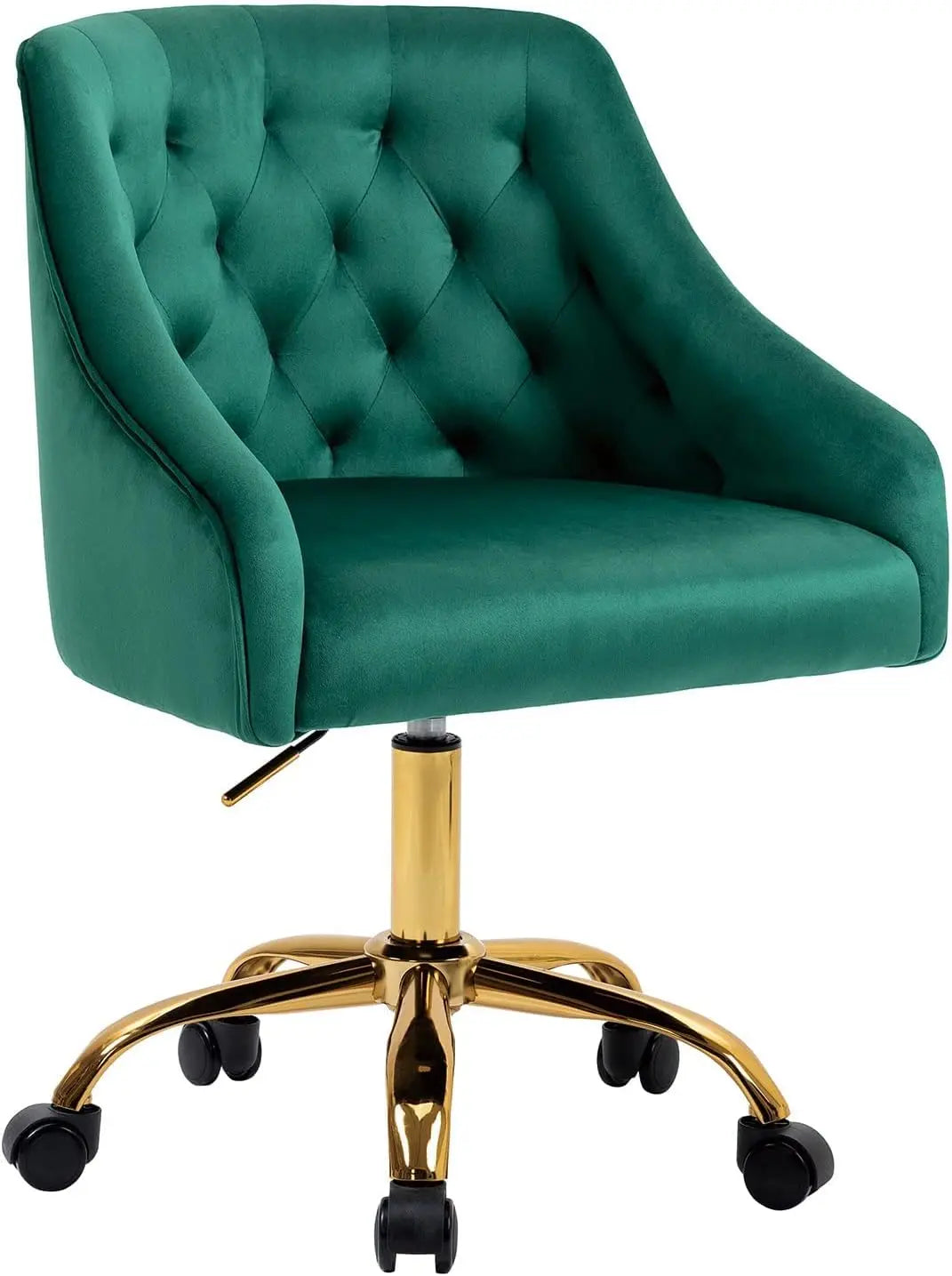 Modern Velvet Office Desk Chair Height Adjustable Mid Back