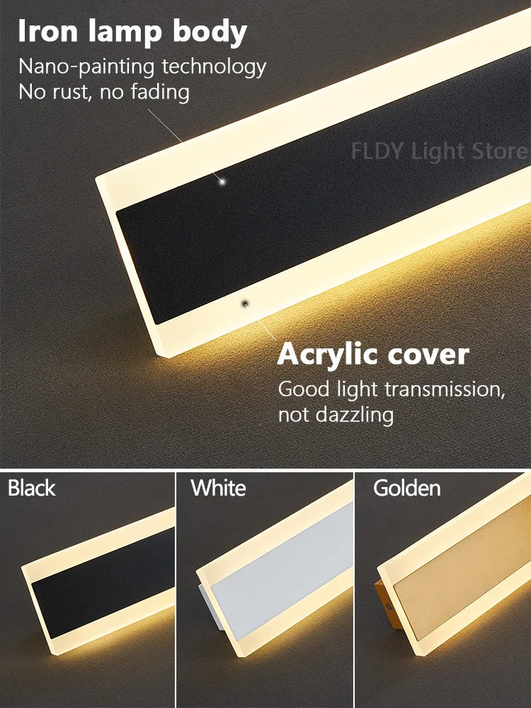 FLDY Wall Lamp Outdoor Waterproof LED Garden Light Minimalist Strip