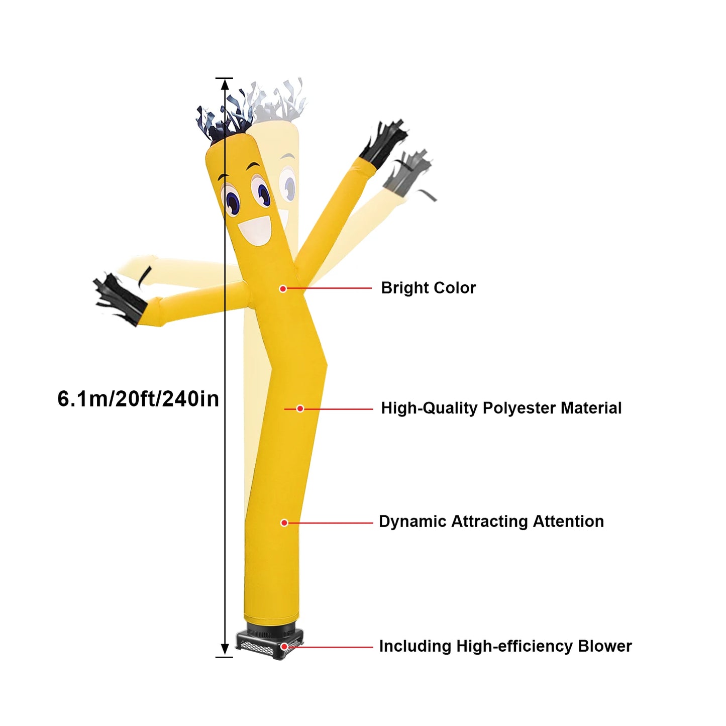 Inflatable Tube Man With Blower For Outdoor Promotions