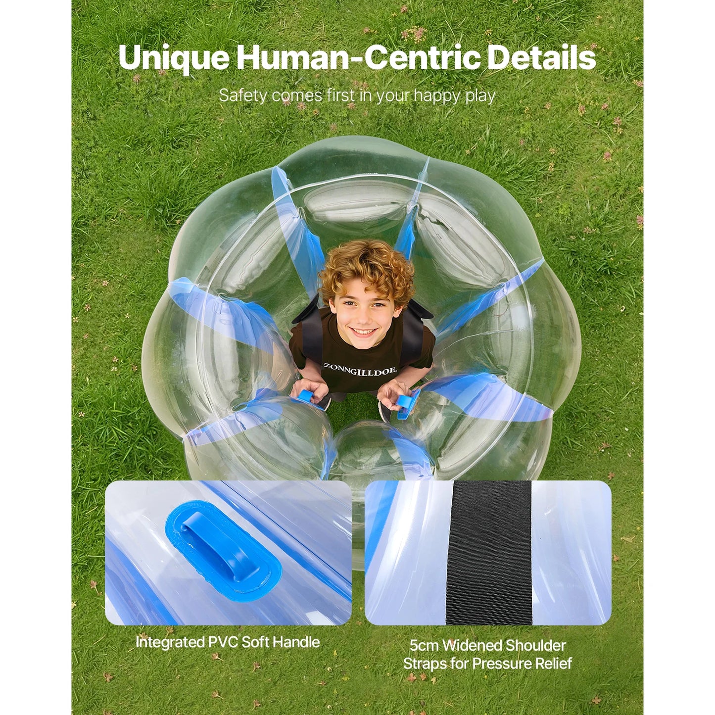 SucceBuy Inflatable Bumper Balls 1-Pack 4FT/1.2M Body Sumo Zorb Ball Durable Thick PVC Human Hamster Bubble Knocker for Outdoor