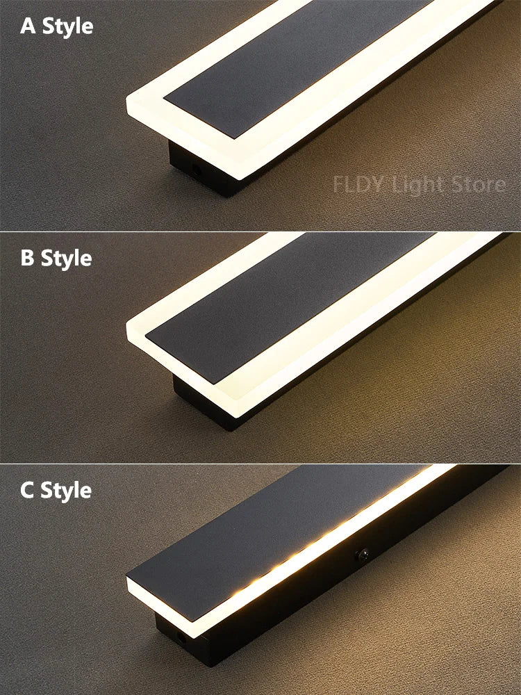 FLDY Wall Lamp Outdoor Waterproof LED Garden Light Minimalist Strip