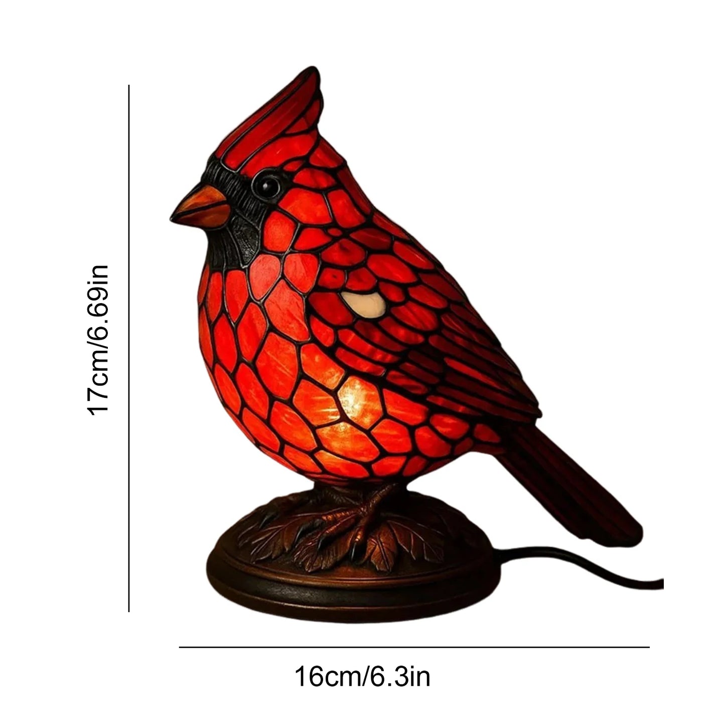 Cardinal Resin Table Lamp Night Light For Living Room Decor