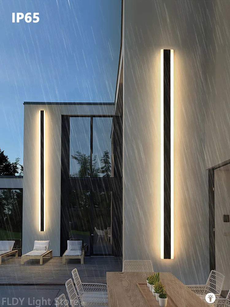 FLDY Wall Lamp Outdoor Waterproof LED Garden Light Minimalist Strip