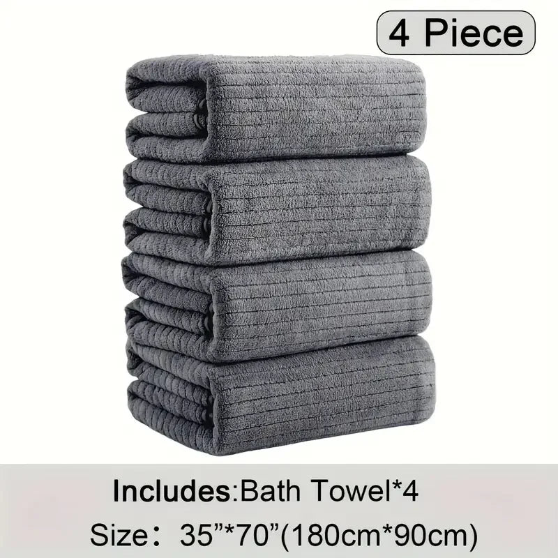 Oversized Bath Towels Set Ultra Soft Microfiber Absorbent
