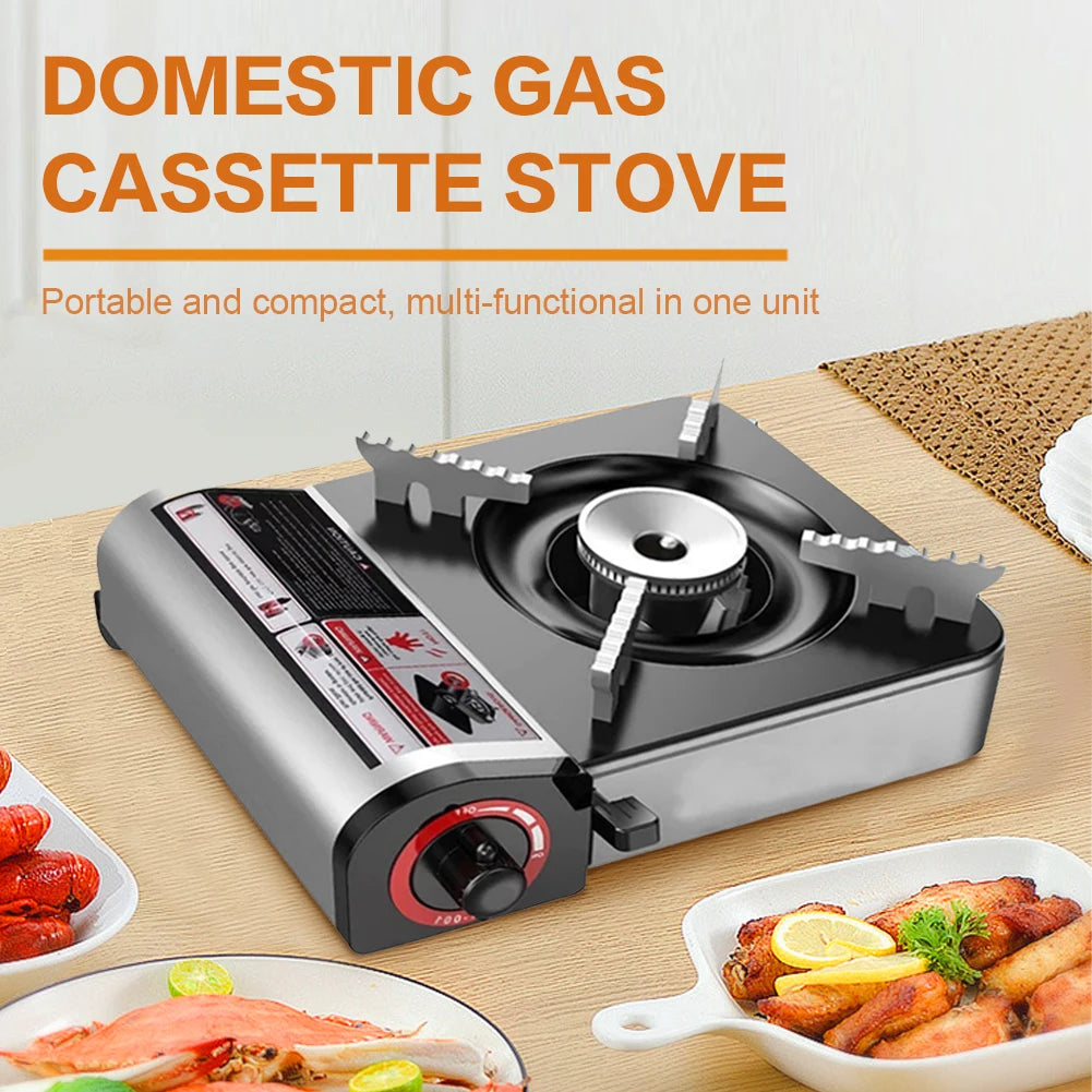 Portable Gas Stove Adjustable Butane Camping Stove Windproof Cassette Furnace for Indoor & Outdoor Cooking