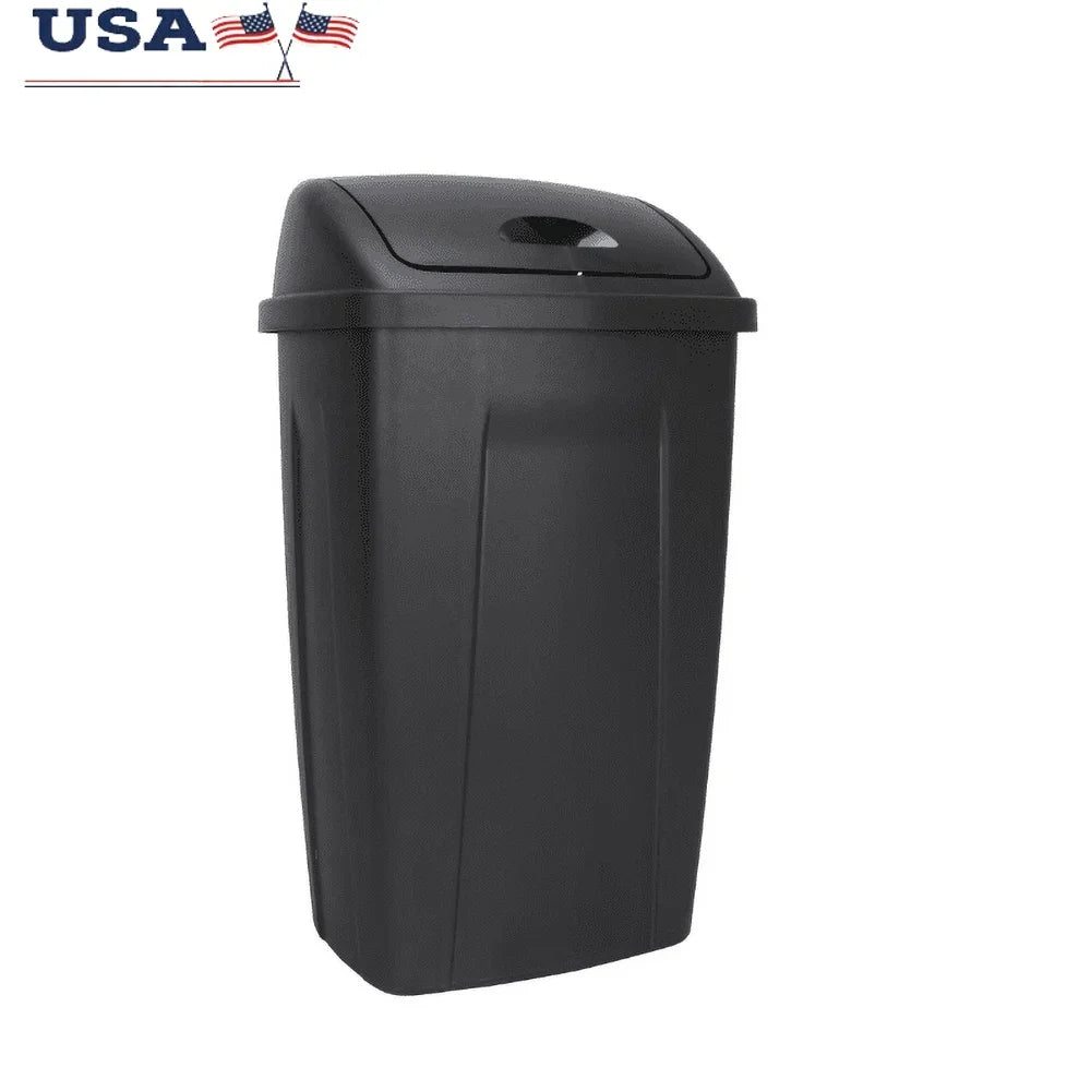 NONECN Swing Top Plastic Trash Can For Indoor Use