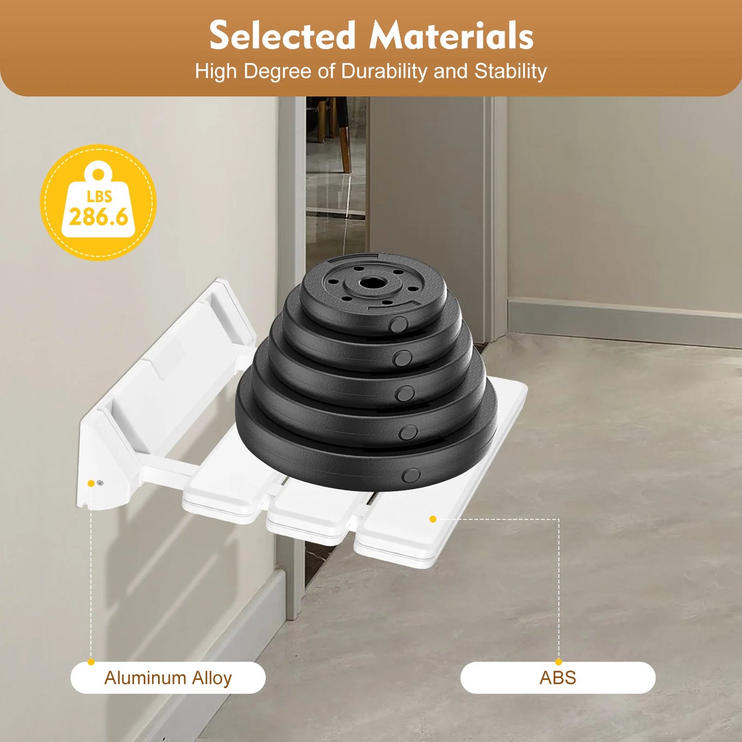 Folding Shower Seat Wall Mounted Ergonomic Fold Down Bench