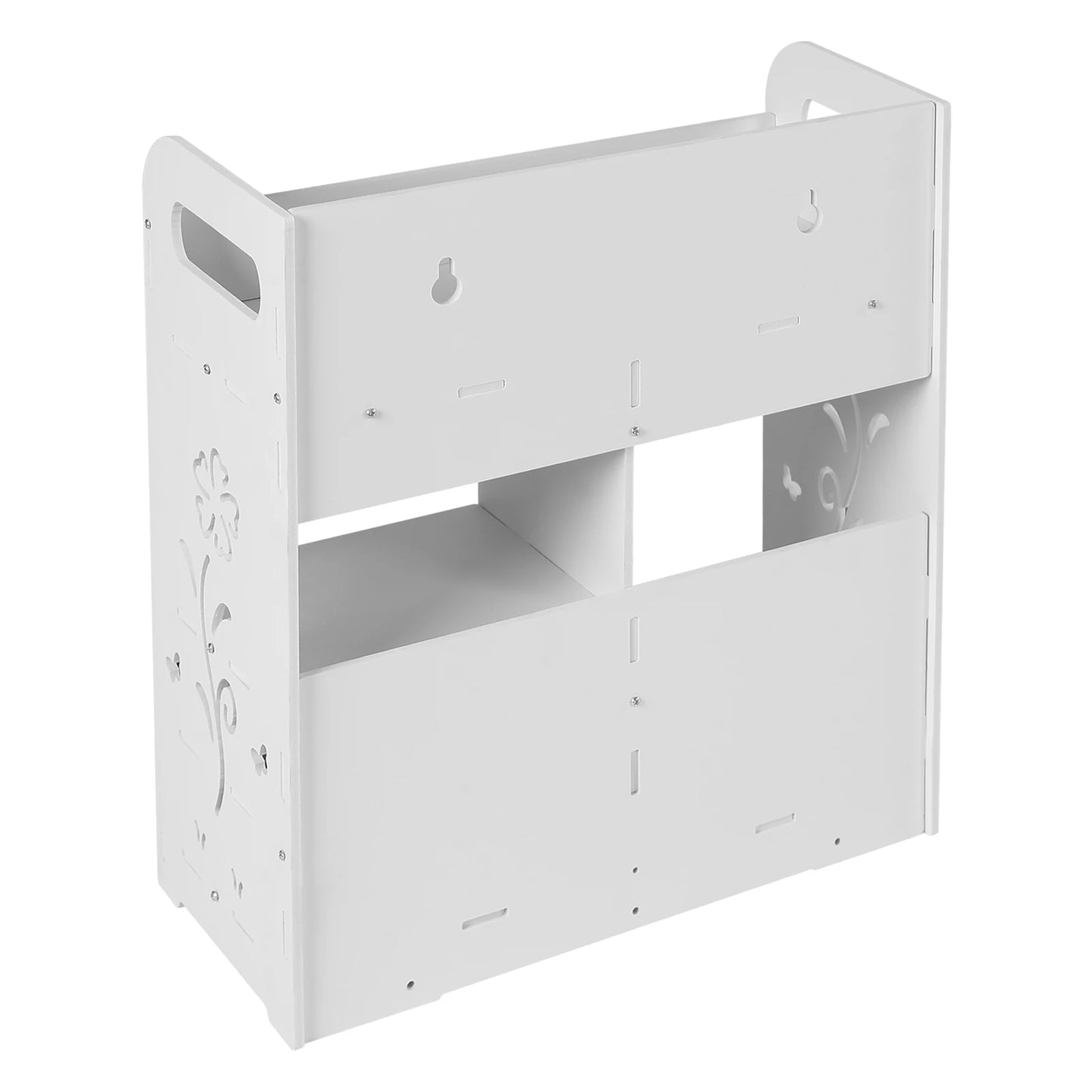 Wall-Mounted Bathroom Cabinet with 2 Drawers, White Bathroom Organizer Shelf for Storage, for Bathroom, Bedroom, 38*18*43cm